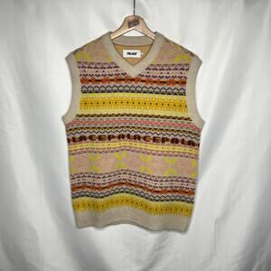 SS22 2022 Palace Fairisle Knit Lambs Wool Vest in Brown S